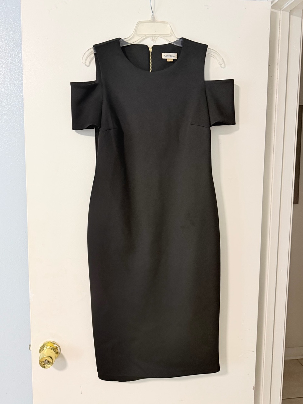 Calvin Klein Black Cold-Shoulder Sheath Dress